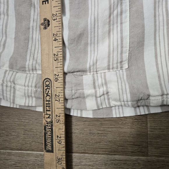Torrid Blazer Beige White Striped Linen Blend Long Sleeve Jacket Size 1X 14-16 - Picture 5 of 9